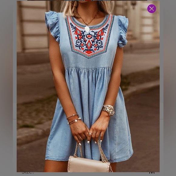 Boho Embroidered Dress - Picture 1 of 1